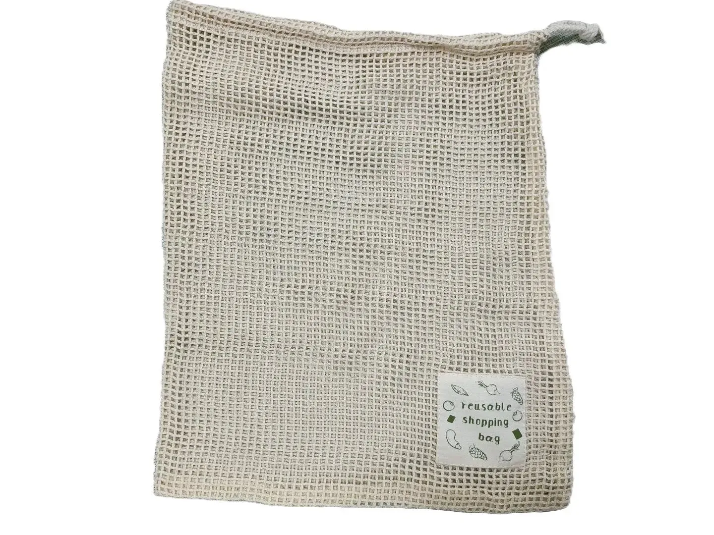 100% Biodegradable Organic Cotton Fruit Mesh Grocery Shopping Bag