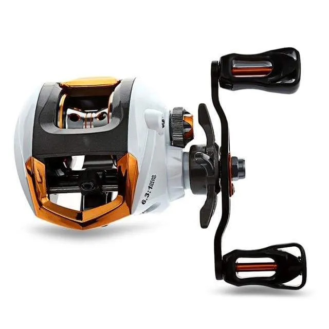 12 1 Bearings Waterproof Left / Right Hand Baitcasting Fishing Reel High Speed with Magnetic Brake System