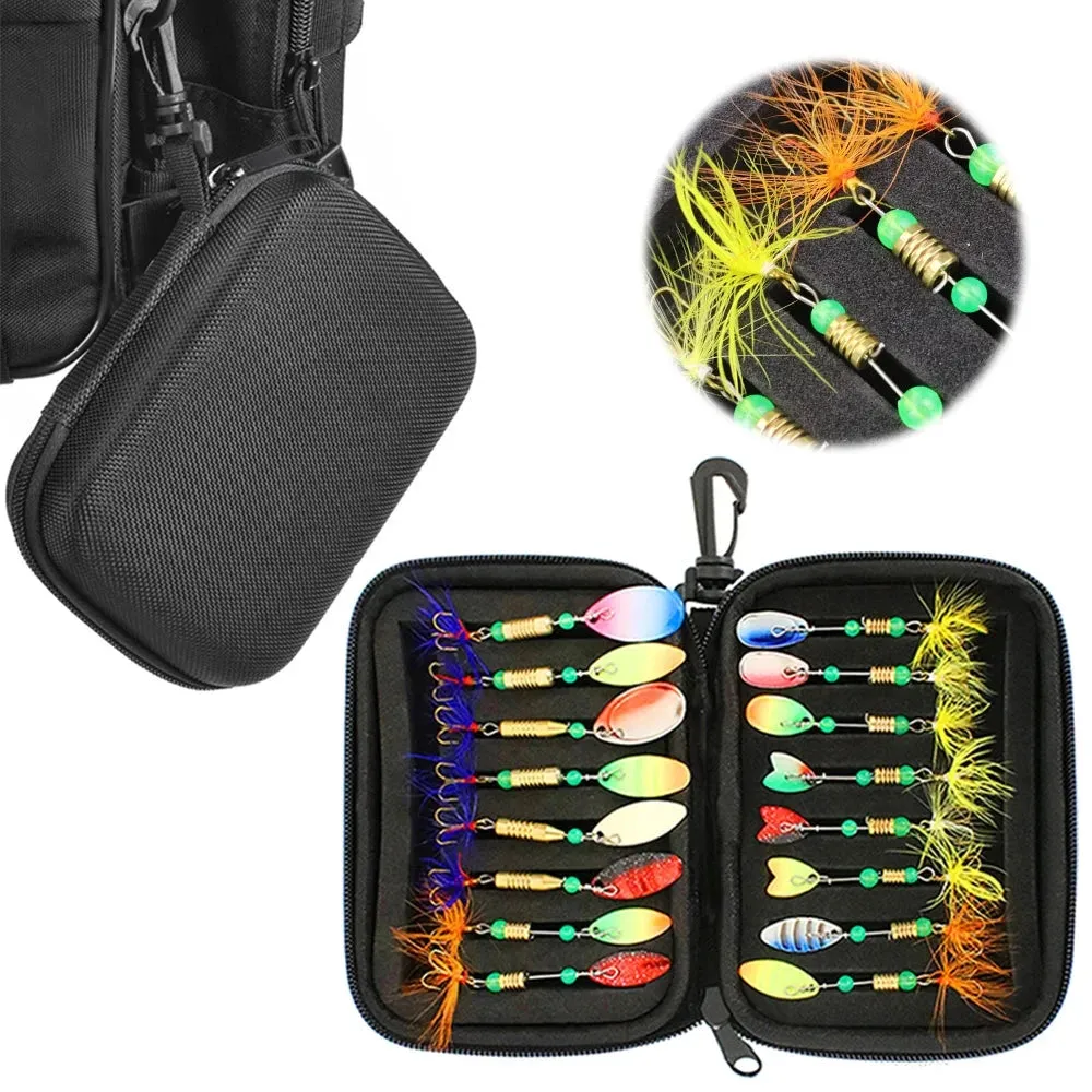 16pcs/20pcs Set Fishing Spoons Lures Metal Baits Set forCasting Spinner Fishing Bait with Storage Bag Case For Outdoor Fishing