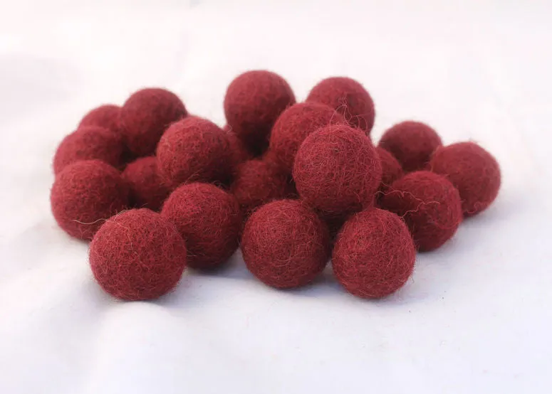 2cm/20mm Felted Wool Balls-Green, Beige, Pink, Brown