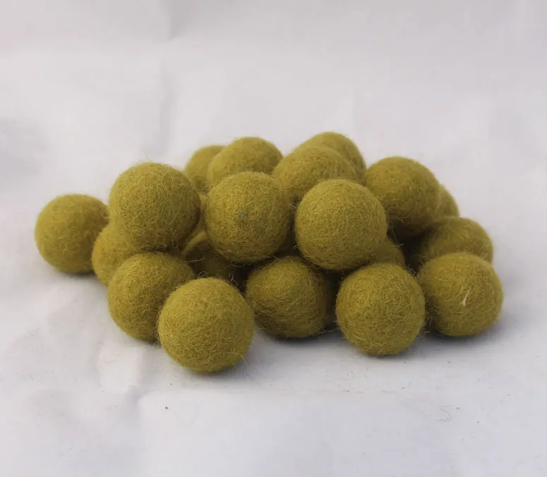 2cm/20mm Felted Wool Balls-Green, Beige, Pink, Brown