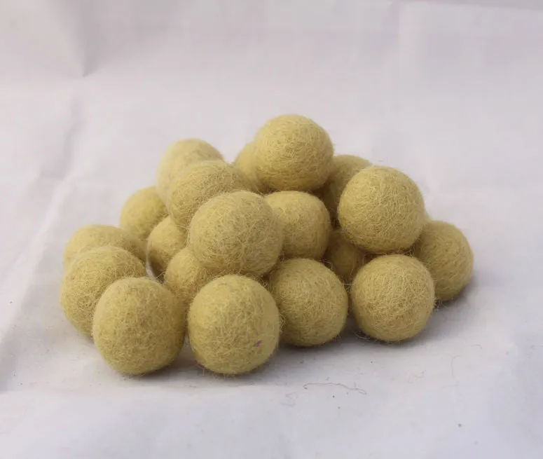 2cm/20mm Felted Wool Balls-Green, Beige, Pink, Brown