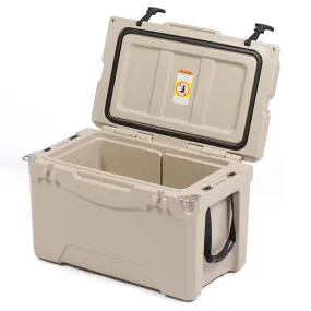 35QT Rotomolded Insulated Ice Cooler 3-5 Days Ice Chest with Built-in Fish Ruler, Bottle Opener, Cup Holder