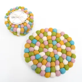 4 Coasters and a Trivet Set - Jellybean