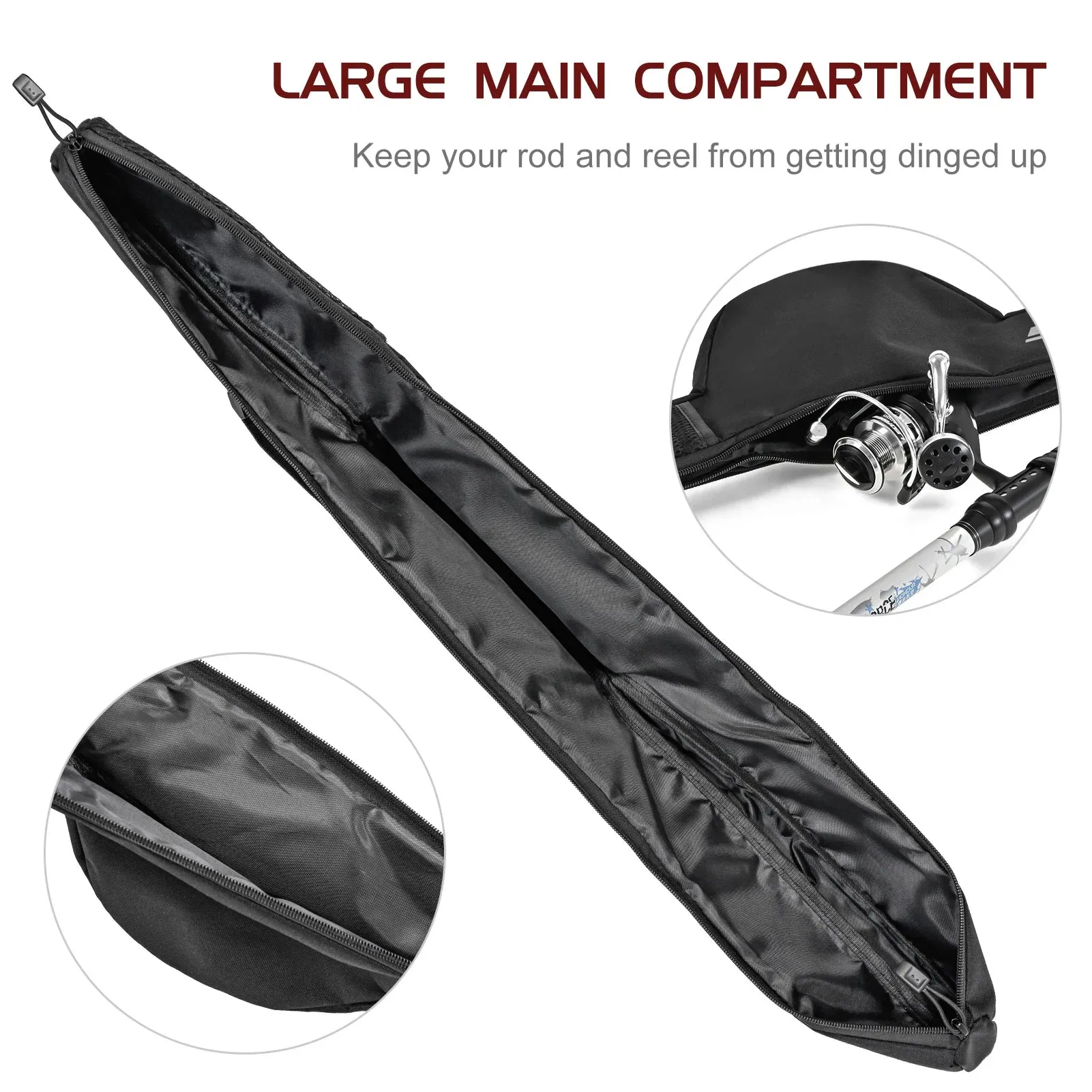 85cm/106cm/126cm Fishing Rod Reel Bag Pole Shoulder Storage Bag Portable Rod Tackle Tool Carrier