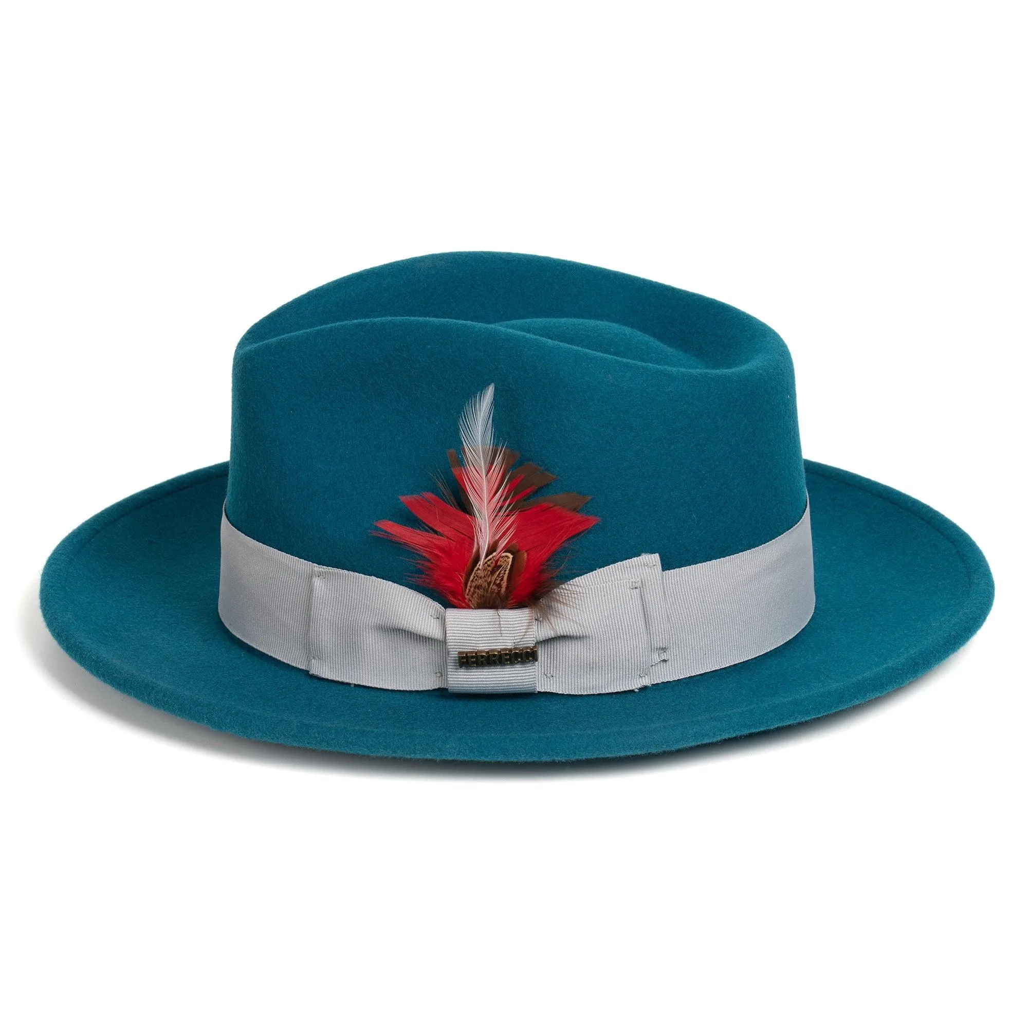 Acid Blue Fedora 100% Australian Wool Crushable Hat