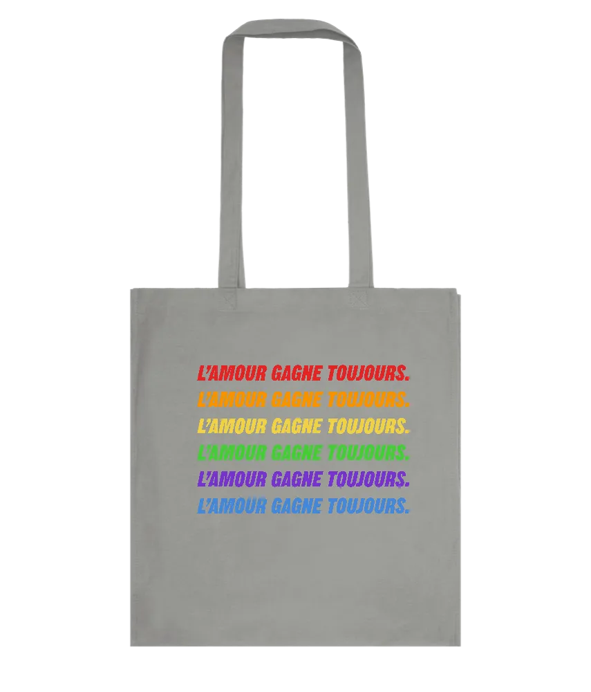 Amour Gagne Toujours Design - Basic colored cotton shopping bag