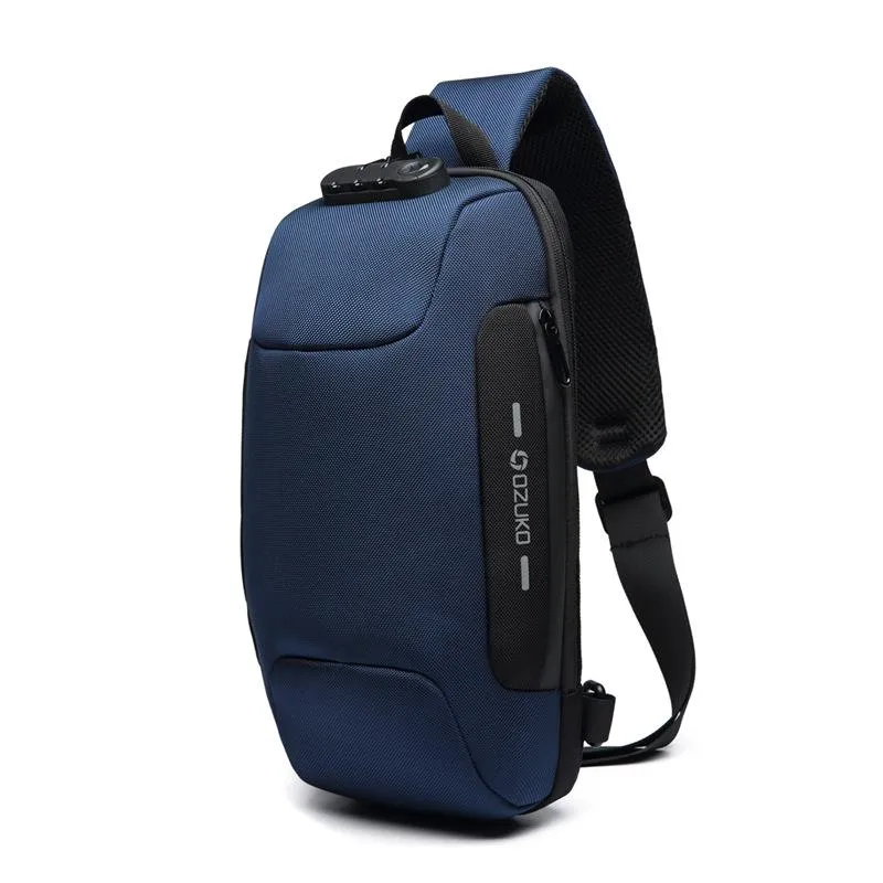 Anti-theft Cross Body Bag- Multifunction USB Backpack With 3-Digit Lock