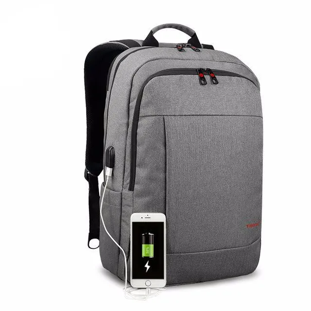 Anti-Theft With USB Charging Backpack For 15.6inch Laptop  - Black grey,Grey