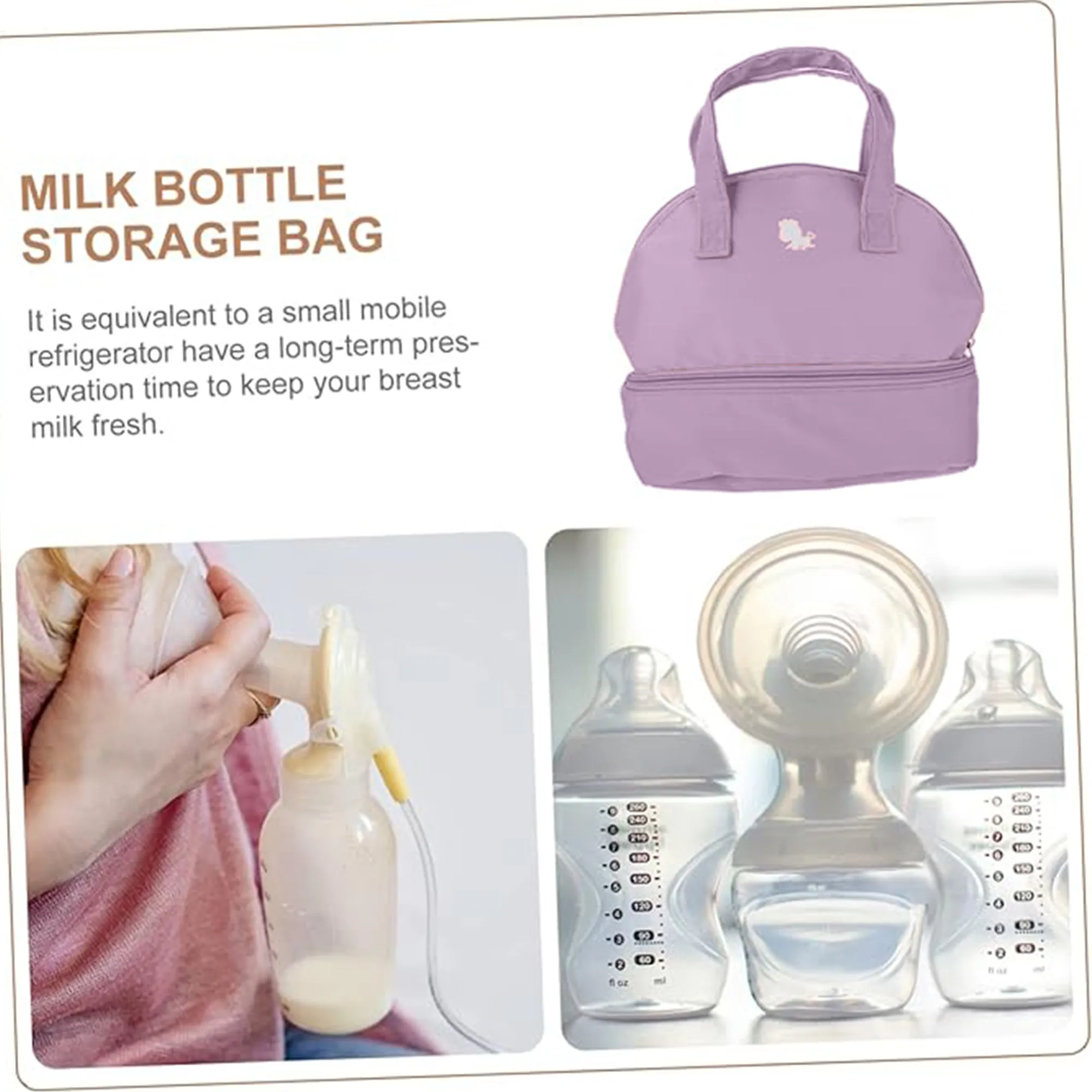 Babymoon Milk Preservation Baby Moms Mothers Diaper Bag | Portable Travel Insulated | Milk Bottle Container Storage Cooler Bag | Light Purple