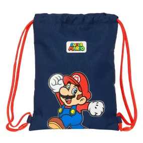 Backpack with Strings Super Mario World Navy Blue 26 x 34 x 1 cm