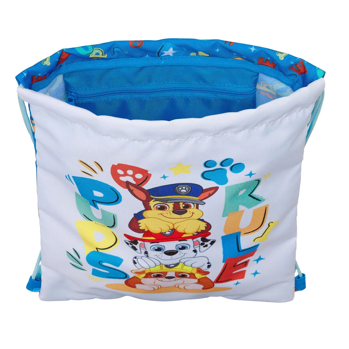 Backpack with Strings The Paw Patrol Pups rule Blue 26 x 34 x 1 cm