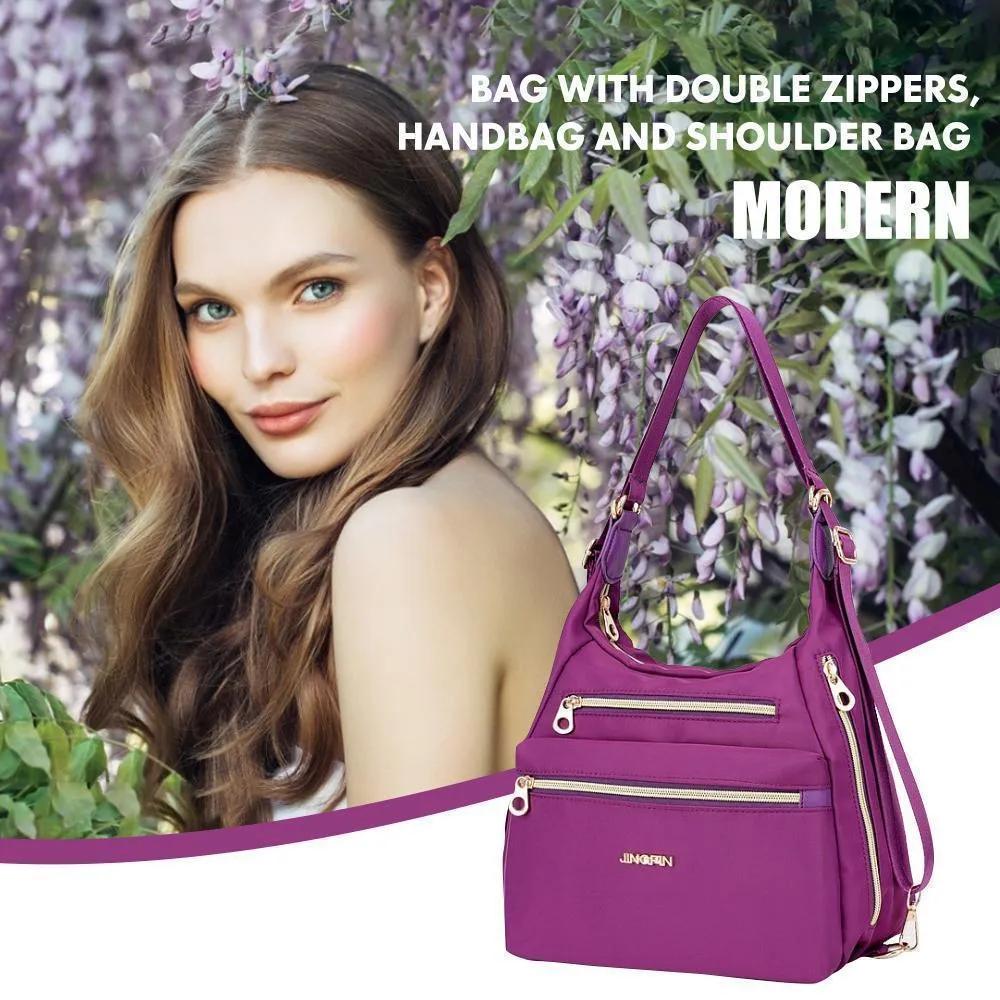 Bag with Double Zippers, Handbag and Shoulder Bag