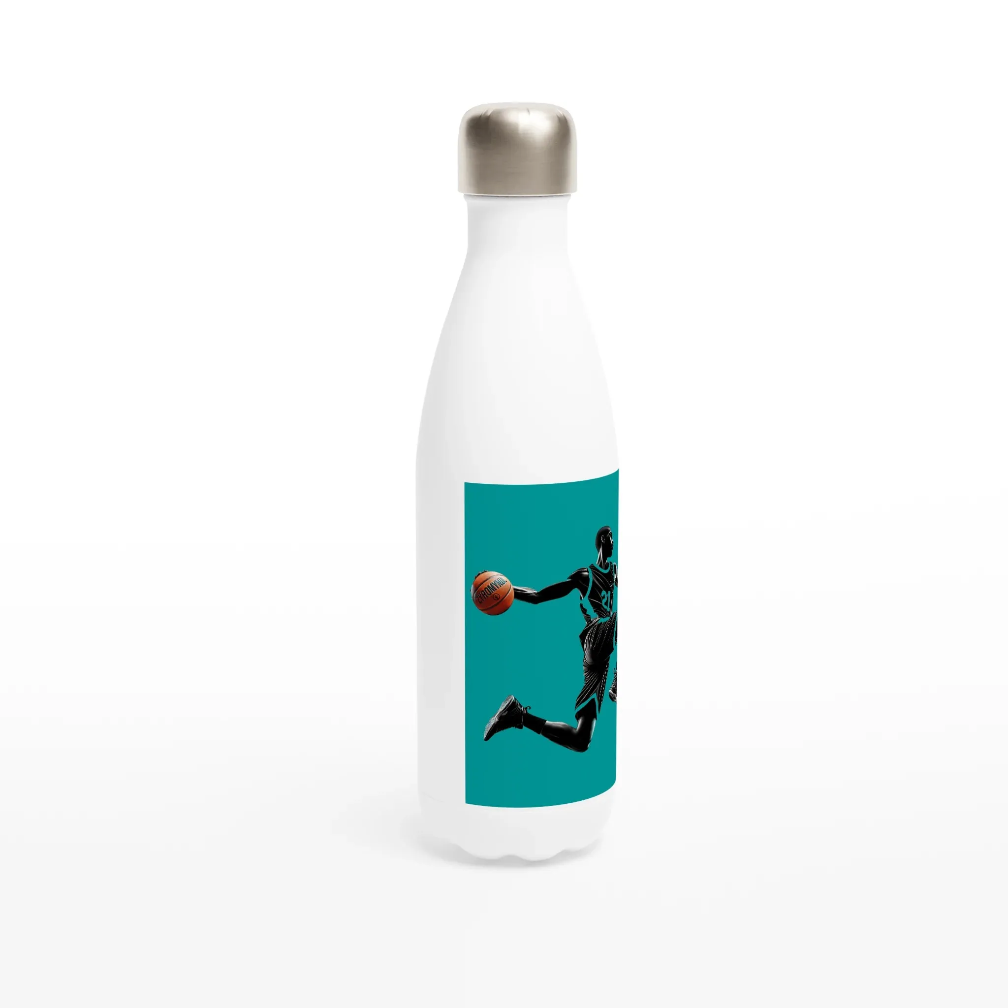 Basketball Player Mid-Air - White 17oz Stainless Steel Water Bottle