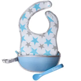 B.box Travel Bib w/ Baby Spoon (Shining Stars)