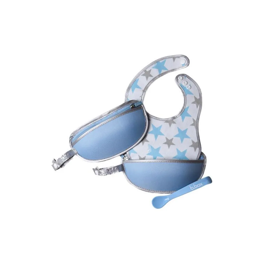 B.box Travel Bib w/ Baby Spoon (Shining Stars)