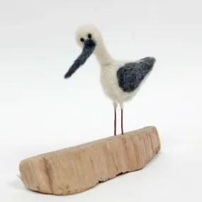 Bird on Driftwood - Needle Felt Bird