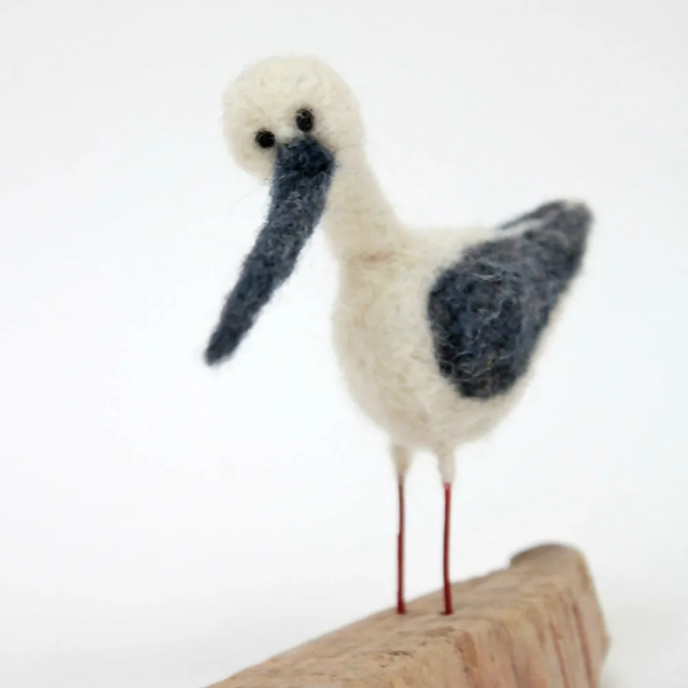 Bird on Driftwood - Needle Felt Bird