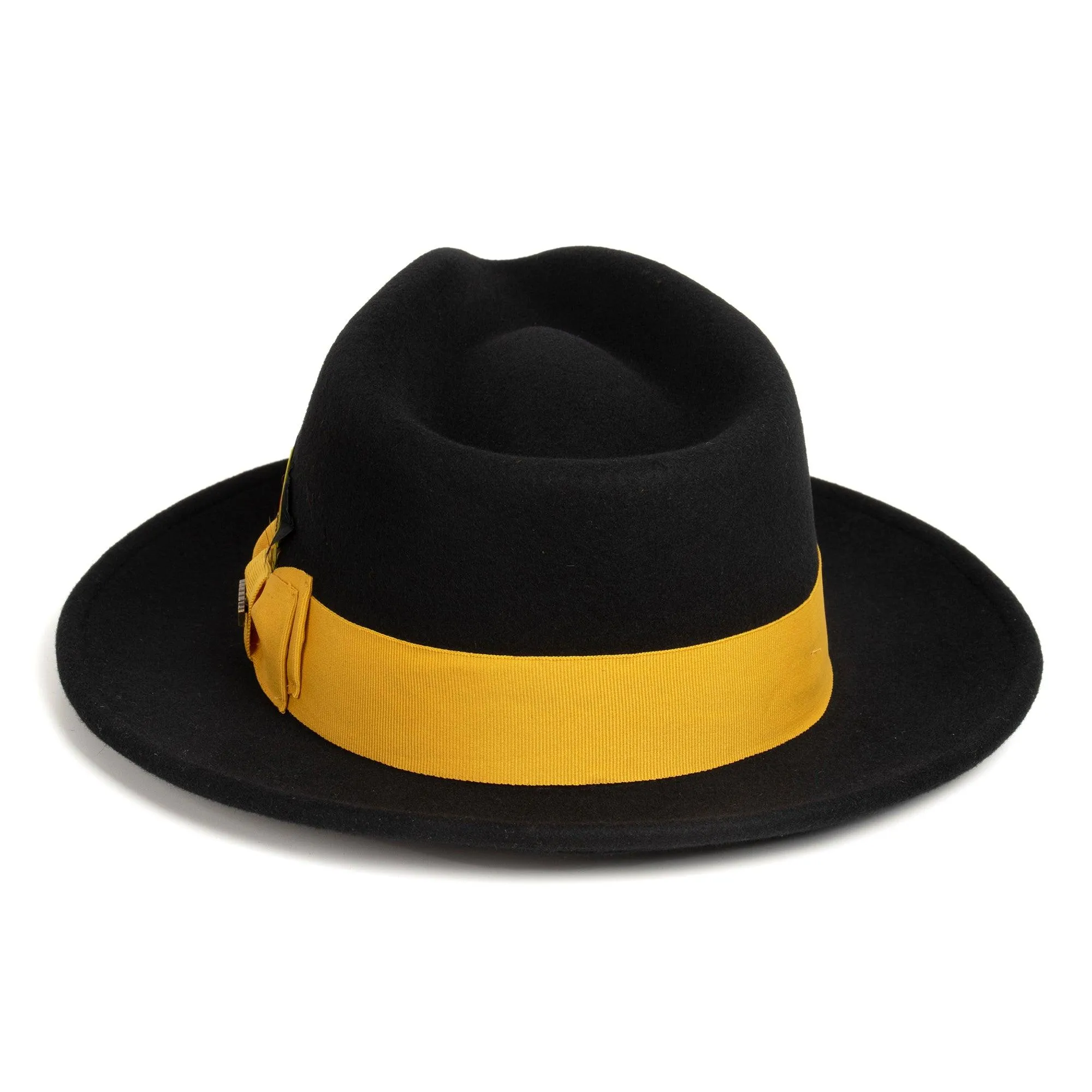 Black & Gold Fedora 100% Australian Wool Crushable Hat