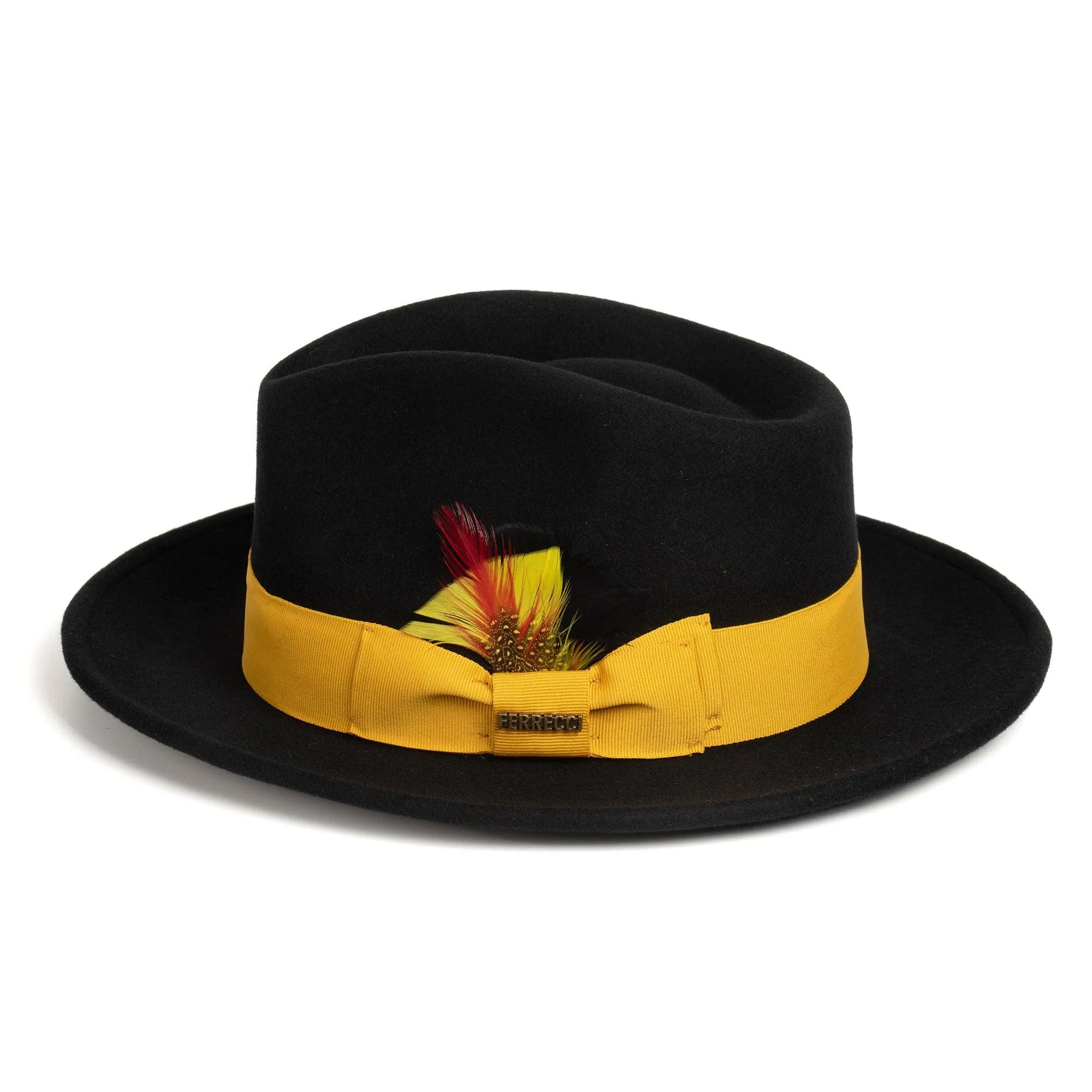 Black & Gold Fedora 100% Australian Wool Crushable Hat