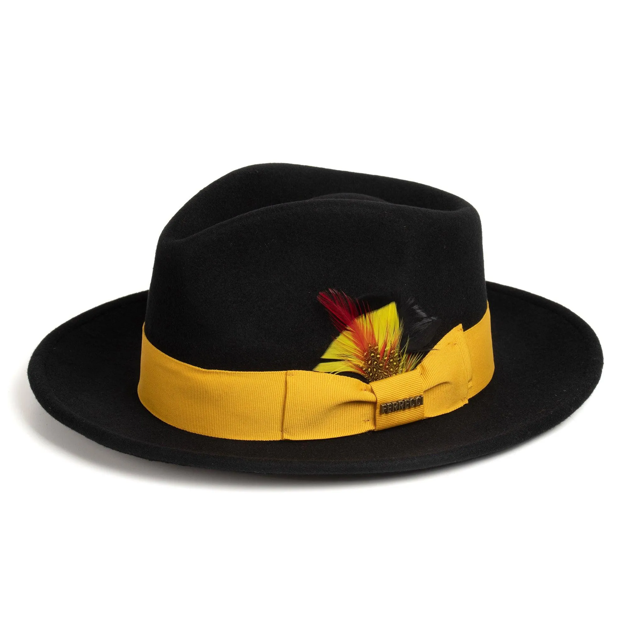 Black & Gold Fedora 100% Australian Wool Crushable Hat