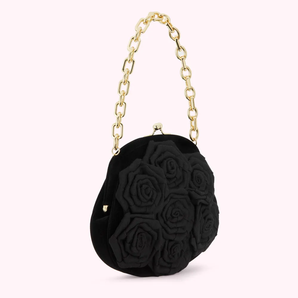 BLACK LIFE IS A BAG OF ROSES ROSIE HANDBAG