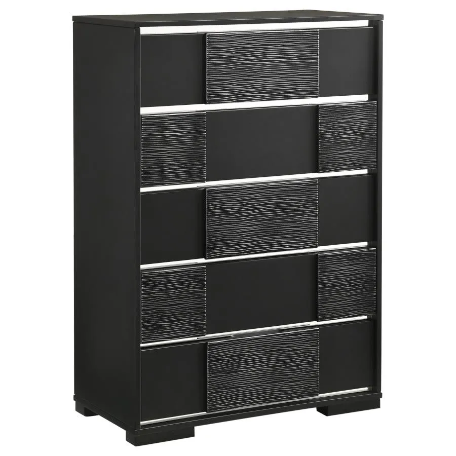 Blacktoft 5-Drawer Chest Black