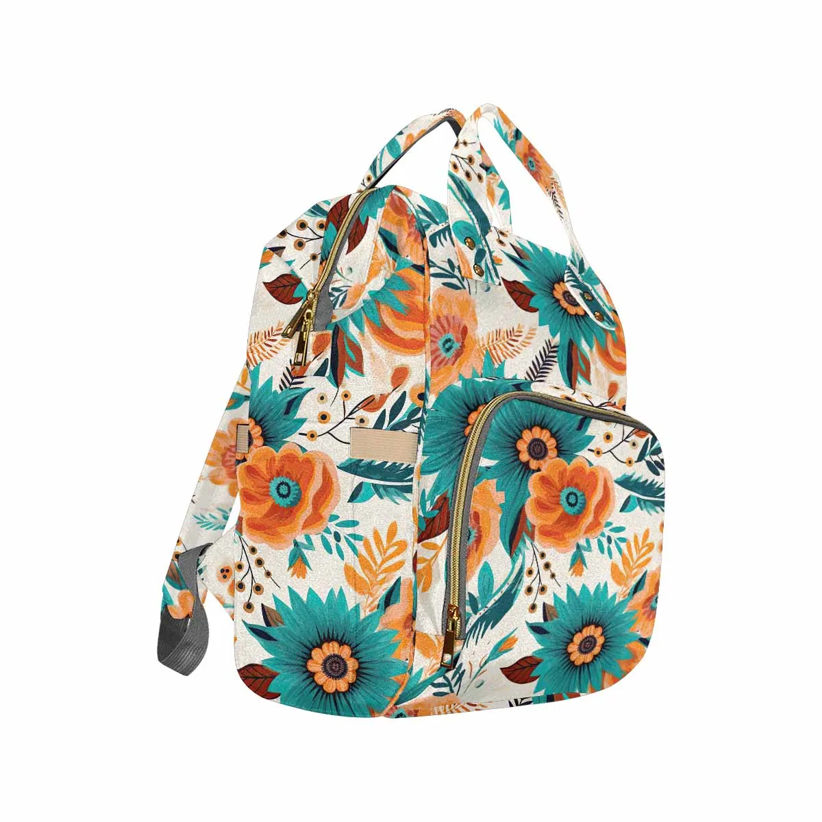 Boho Retro Floral  Diaper Bag Backpack