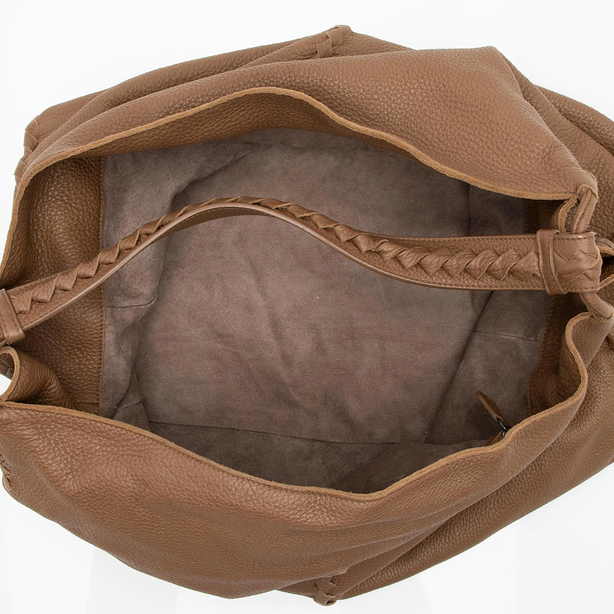 Bottega Veneta Cervo Leather Intrecciato Large Hobo (SHF-23370)