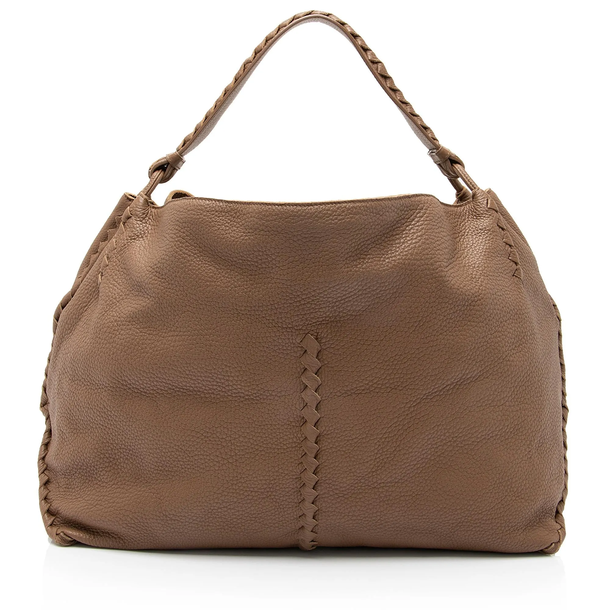 Bottega Veneta Cervo Leather Intrecciato Large Hobo (SHF-23370)