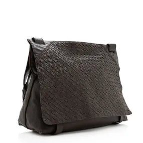 Bottega Veneta Intrecciato Nappa Messenger Bag (SHF-19389)