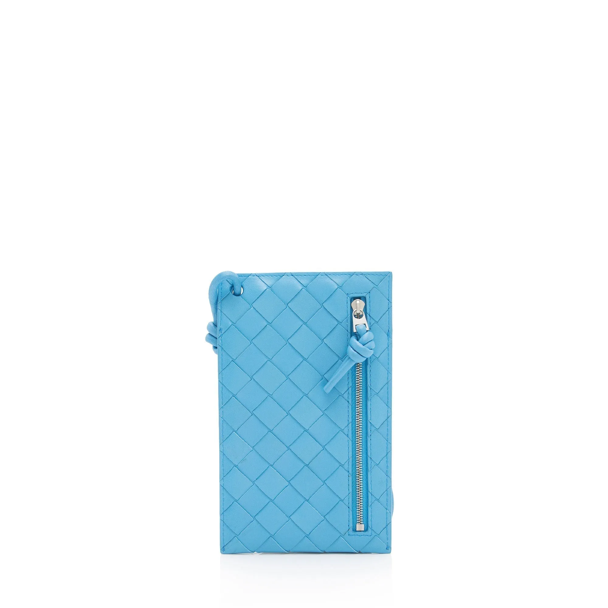 Bottega Veneta Intrecciato Nappa Zipped Phone Pouch on Strap (SHF-qhou7K)