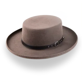 Brown Western Gambler Hat with Rolled Brim | The Ranchero