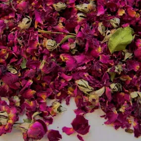 Bulk Dried Red Rose Petals and Buds - 8 Ounce Bag (s277)