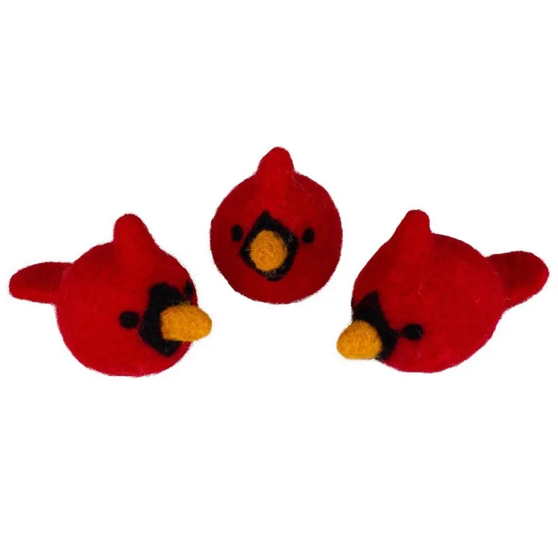 Cardinal Felt Birds- SET OF 3 or 5