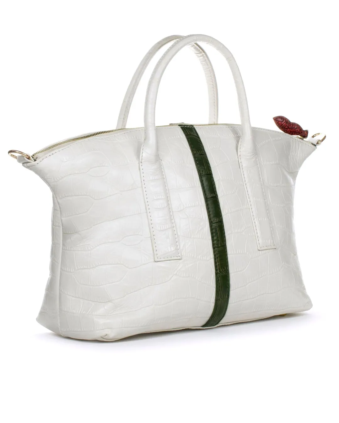 CARRY MEDIUM | WHITE & OLIVE STRIPE