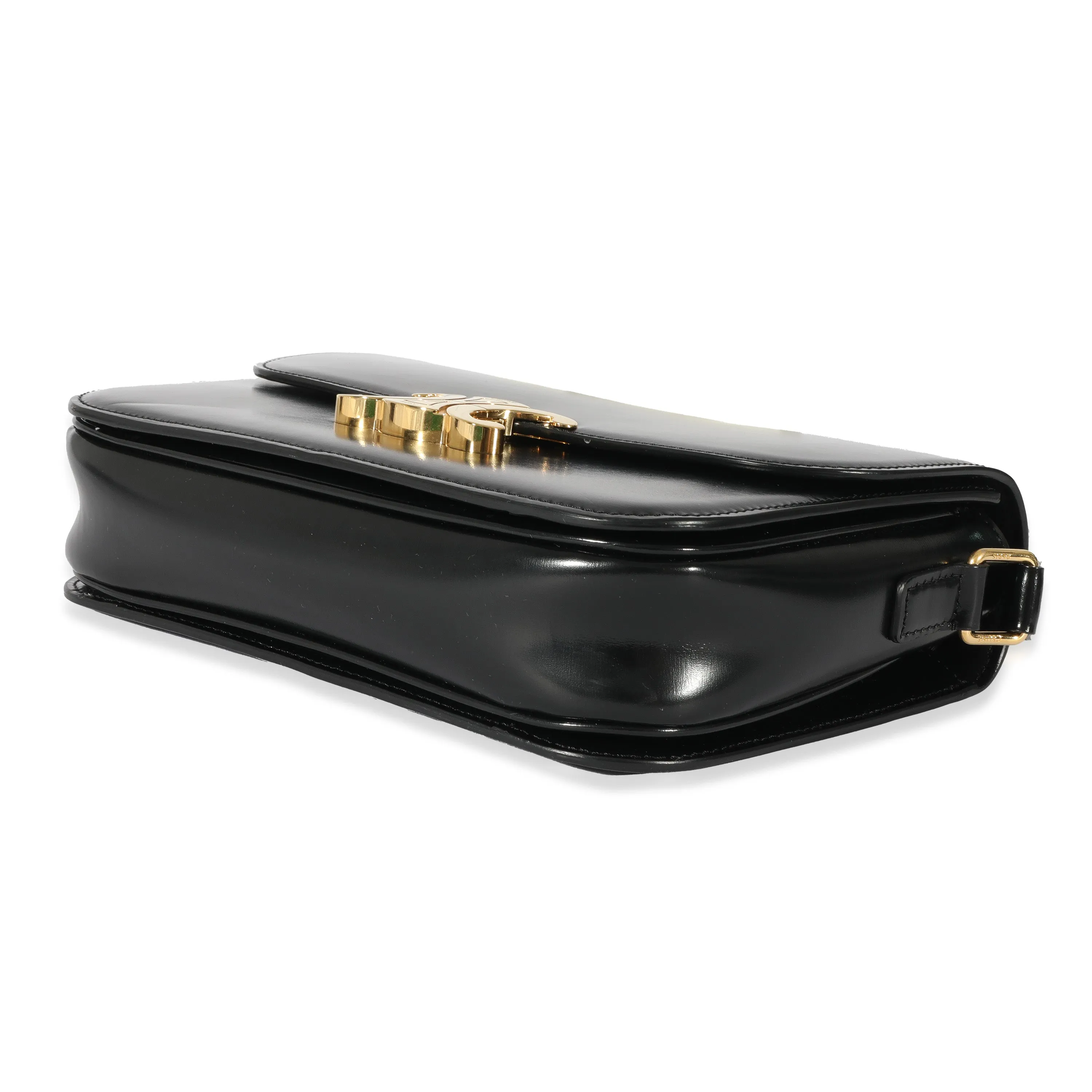 Celine Black Shiny Calfskin Classique Triomphe