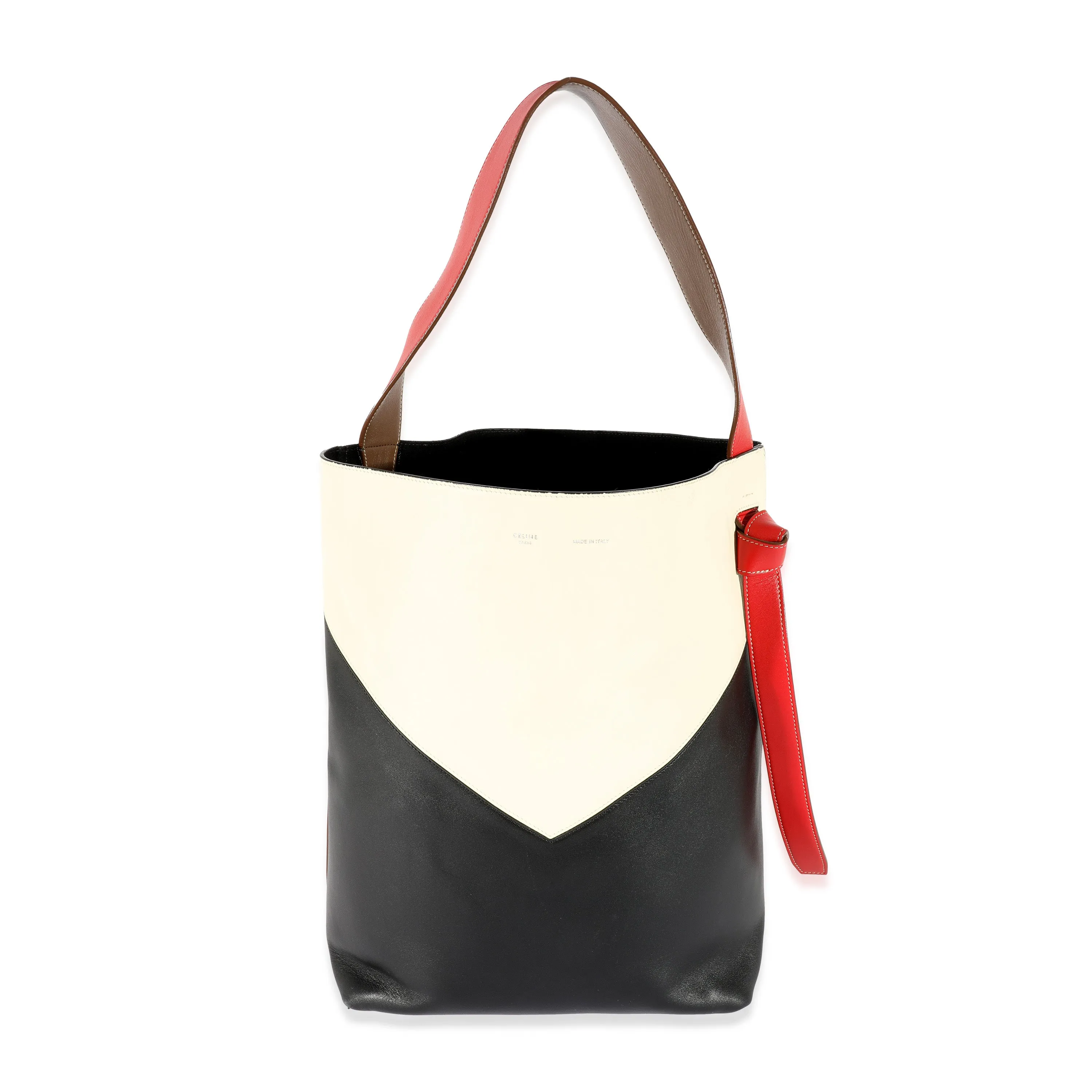 Celine Tricolor Smooth Calfskin Twisted Cabas Tote