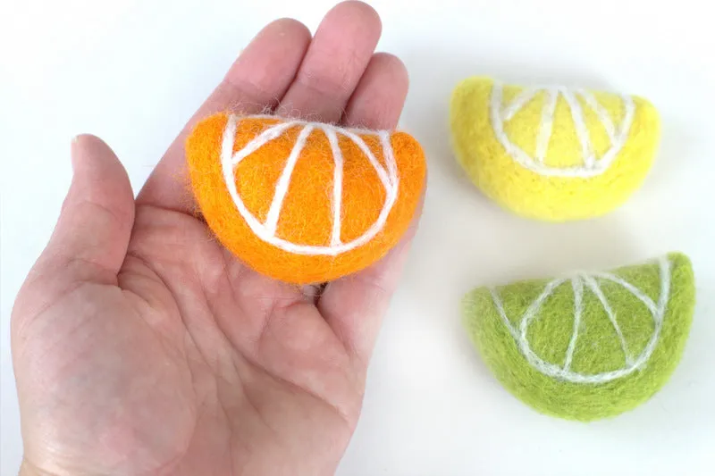 Citrus Fruit Felt Shapes- Lemon, Lime, Orange