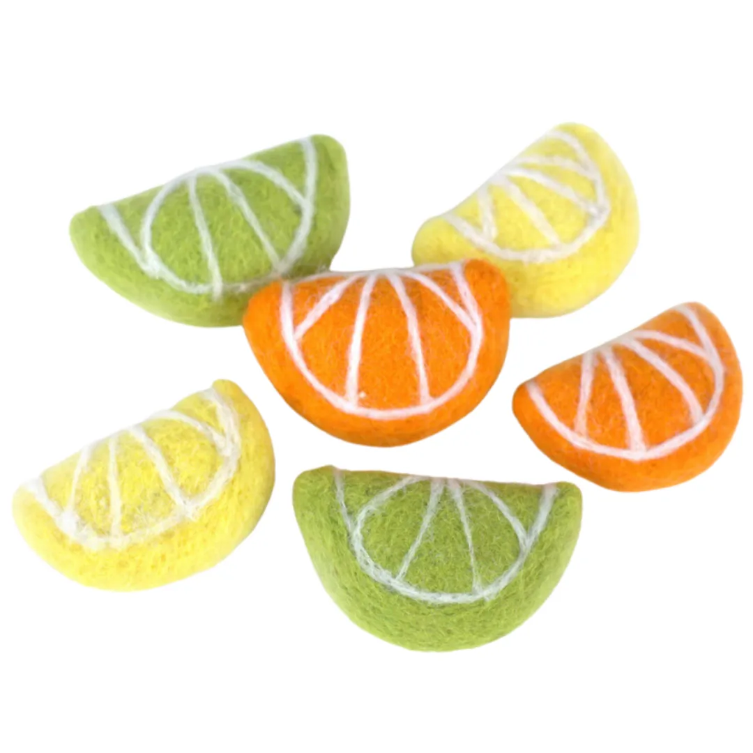 Citrus Fruit Felt Shapes- Lemon, Lime, Orange