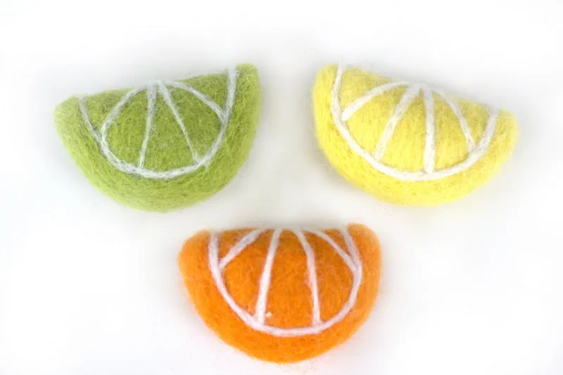 Citrus Fruit Felt Shapes- Lemon, Lime, Orange