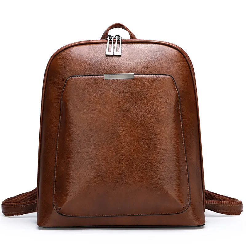 Classic Fashion Backpack Dual Zippers