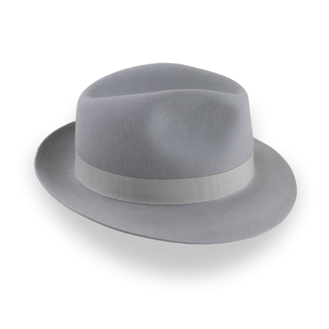 Classic Short Brim Fedora in Light Grey Fur Felt | The Phoenix