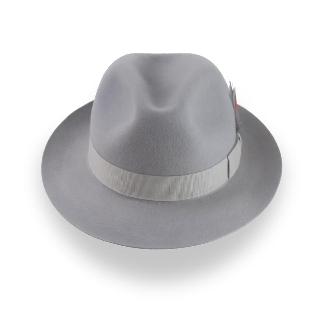 Classic Short Brim Fedora in Light Grey Fur Felt | The Phoenix