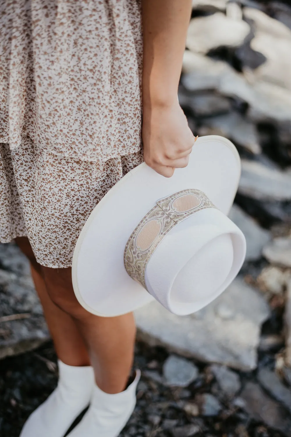 Cleo Wool Felt Hat, Ivory