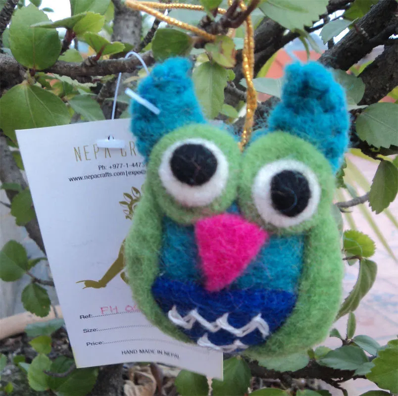 Colorful Felt Owl Ornaments