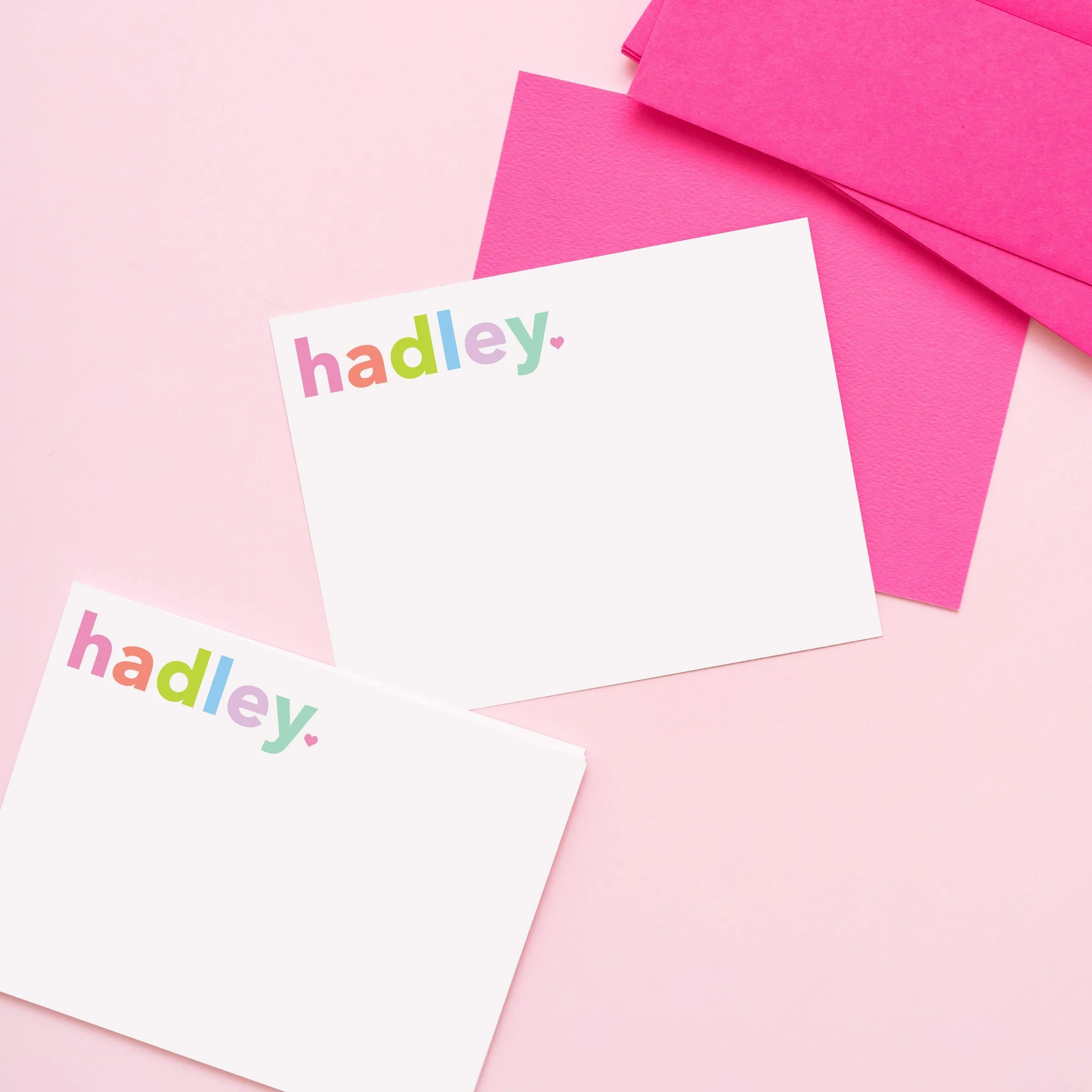 Colorful Kids Personalized Stationery- Pinks