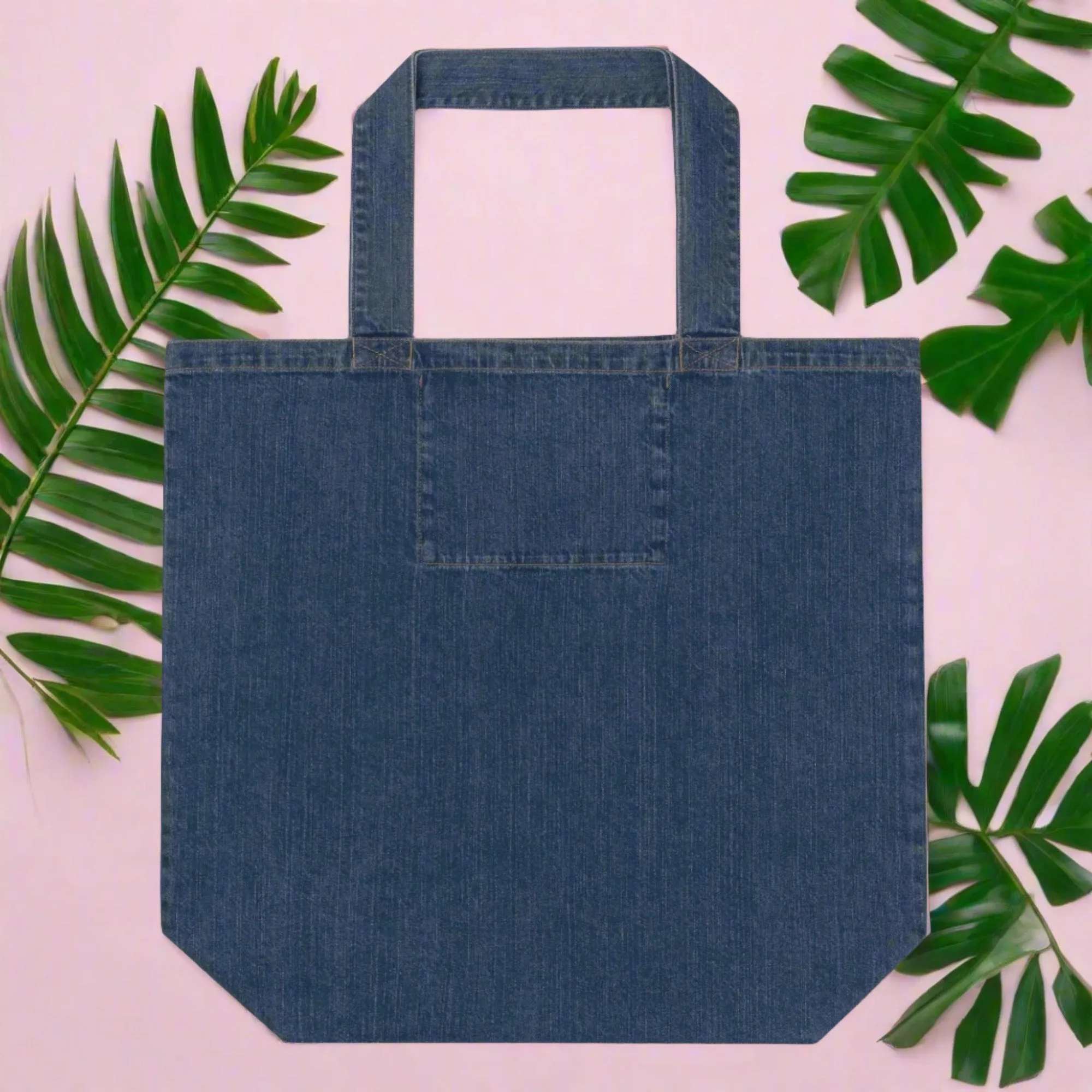 Cool Cats, Sustainable denim tote bag with cool cat print