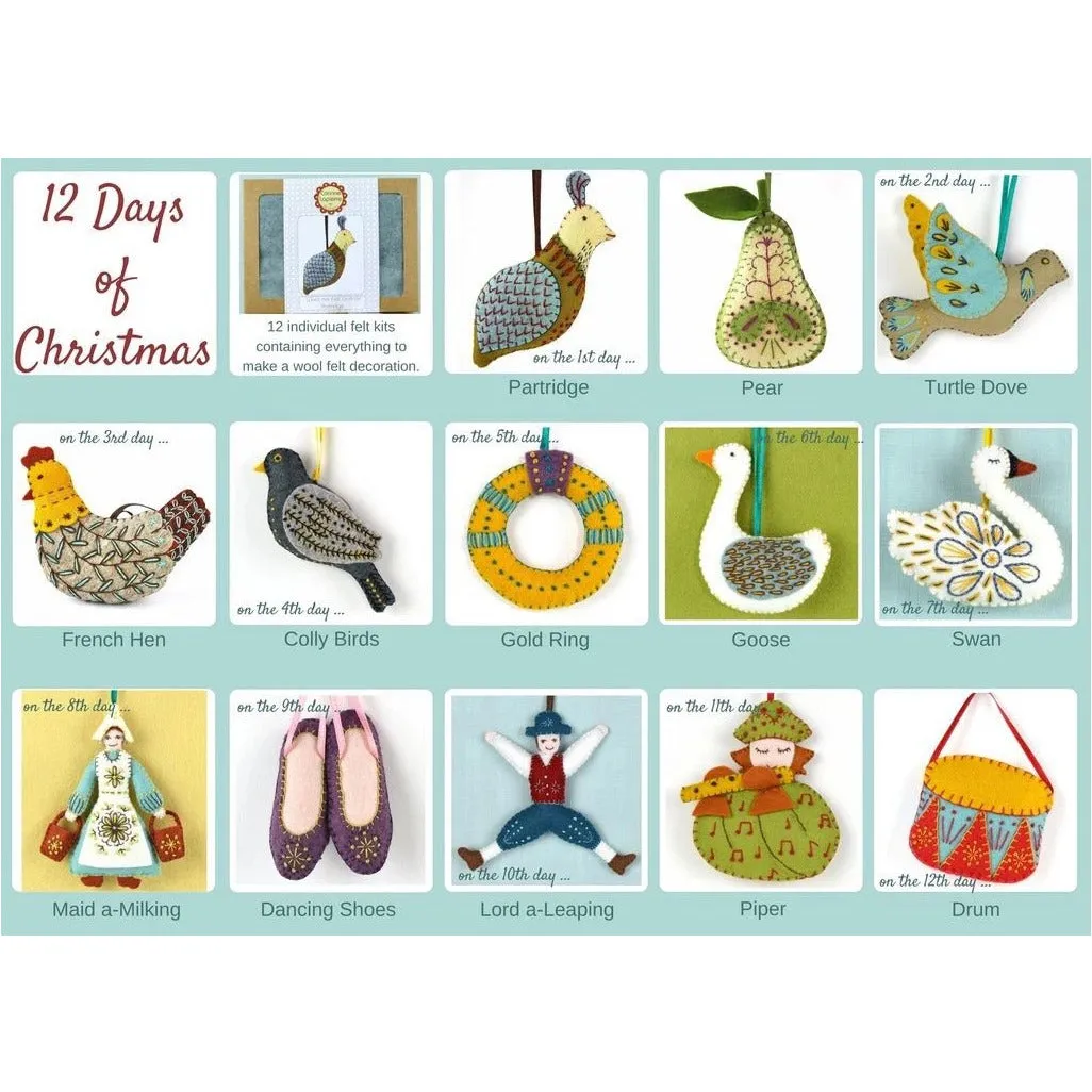 Corrine Lapierre ~ 12 Days of Christmas Felt Kits ~ The Whole Set