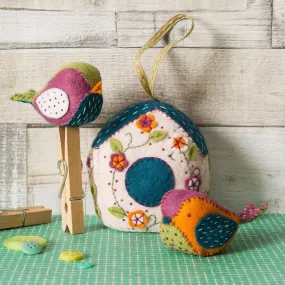 Corrine Lapierre ~ Wool Felt Craft Kit ~ Birdhouse & Birds